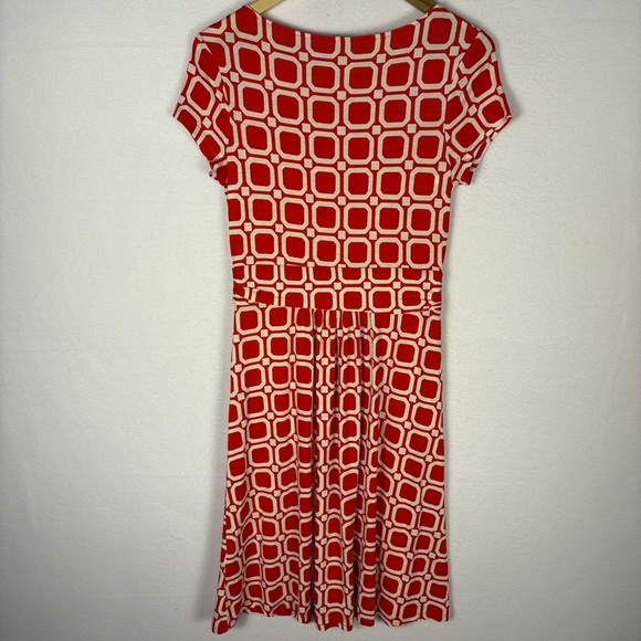 Boden Red White Squares Amelie A-Line Midi Dress - Picture 2 of 10